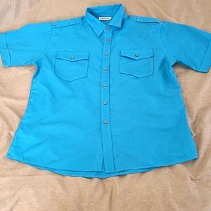 NWOT Big Men’s button down shirt XL 👕 T-shirt Blue Dress Shirt